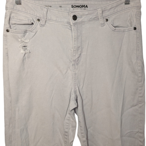 Sonoma Women's Gray Wash Straight Crop Jeans Size 12 🌟 - Picture 6 of 12